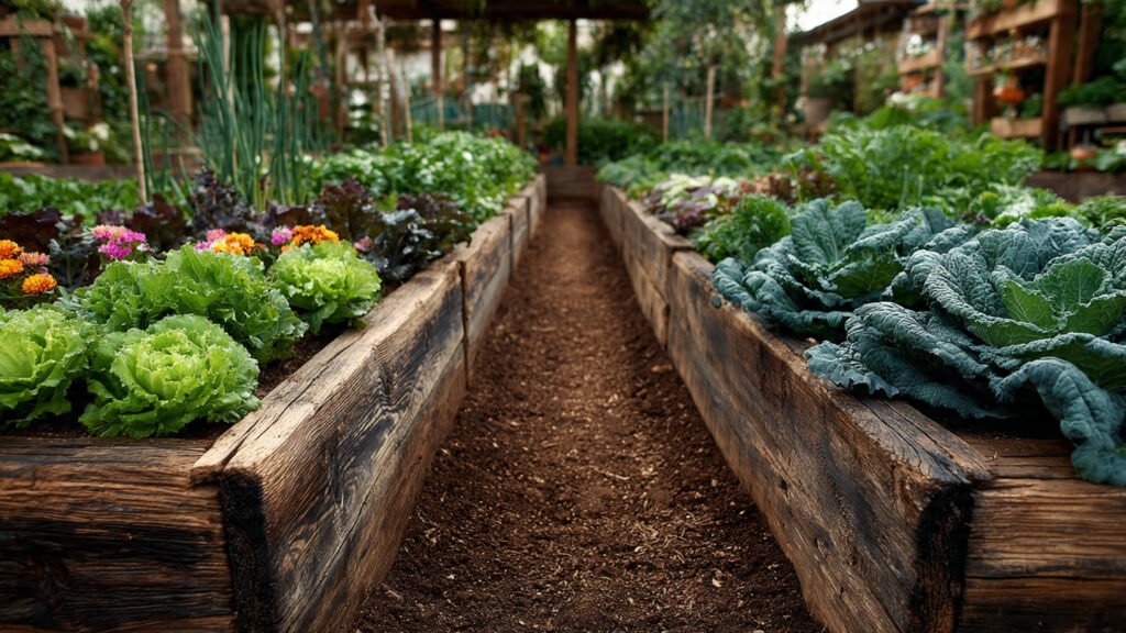 Gardening raised beds vegetable